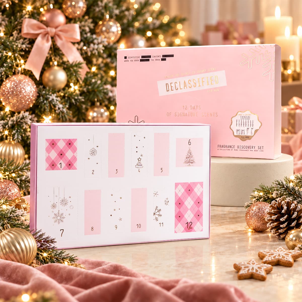 Women's Calendar Set 3ml EDP × 8 + 10g Body Lotion × 2 + 25g Candle × 2